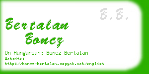 bertalan boncz business card